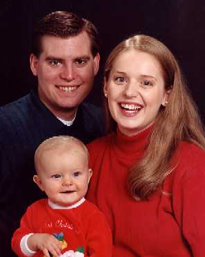 Anne with Ryan and David for Christmas 2002 portrait