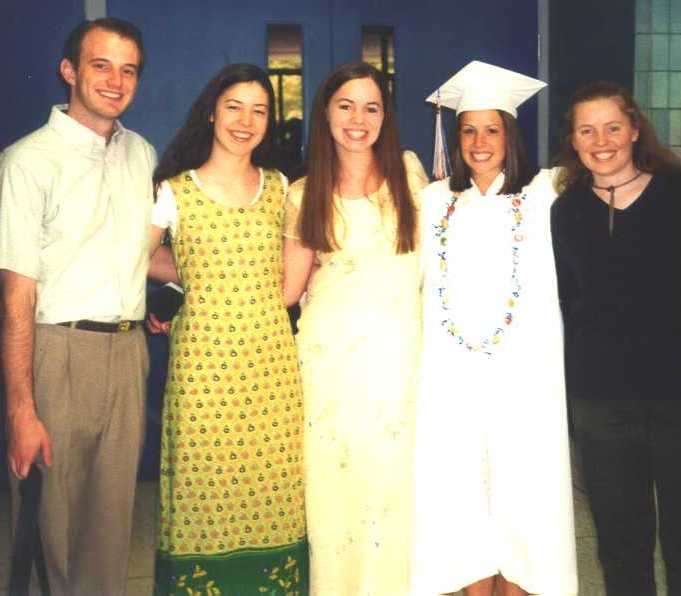 Erica's graduation picture with Scott, Lorena, Sharleen, Catherine, and Mother