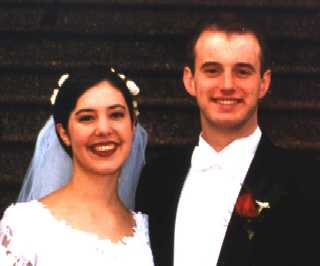 Lorena and Scott the day of their wedding,           Thursday, December 14, 2000